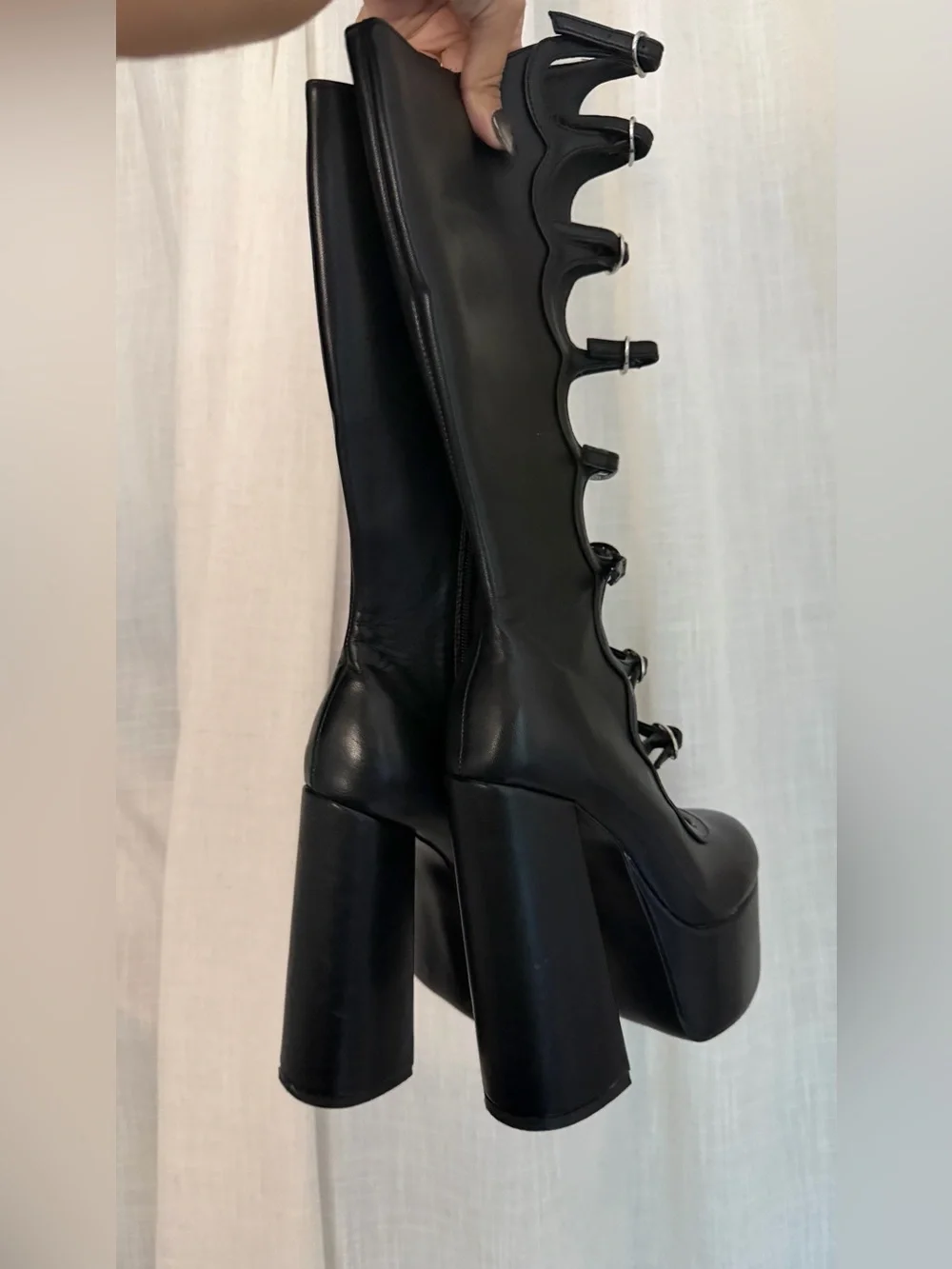 Dolls Kill Black Multi-Strap Platform Mary Janes